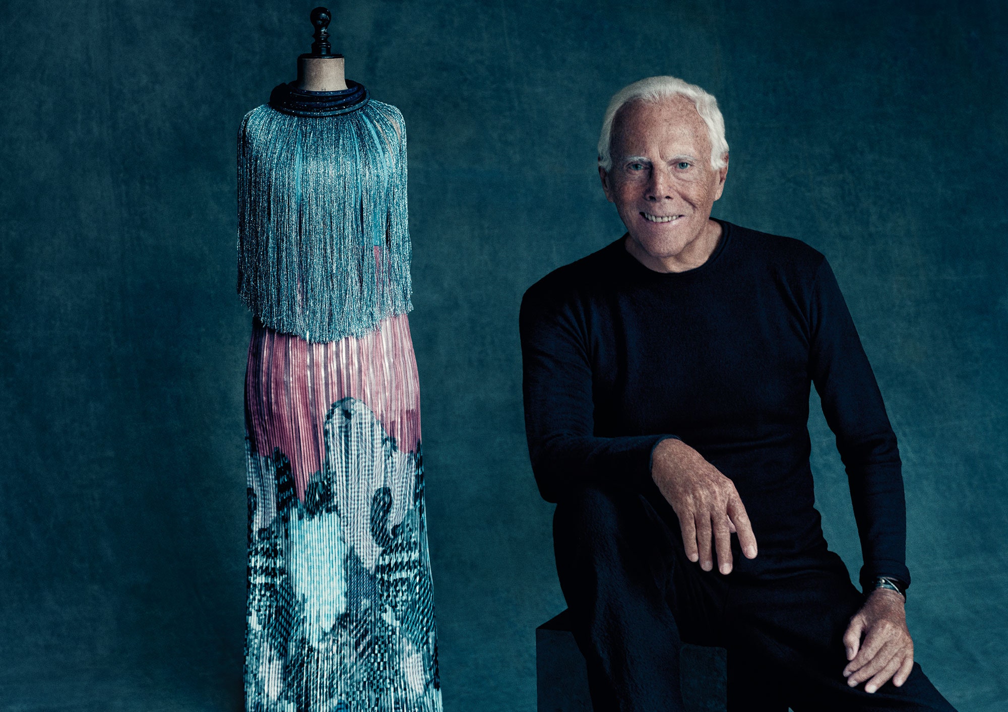 Image of Giorgio Armani in his fashion collection