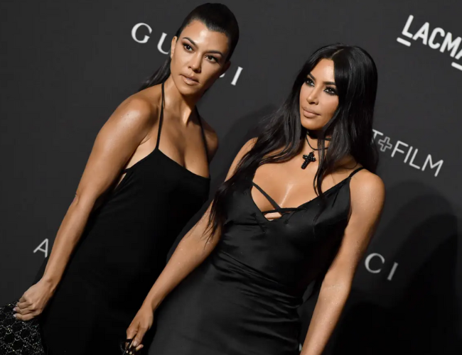 Kourtney Kardashian and Kim Kardashian on November 3, 2018 in Los Angeles, California. Axelle/Bauer-Griffin/FilmMagic